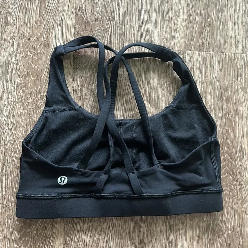 Lululemon‎ x Peloton Energy Sports Bra Black Size 4 Medium Support